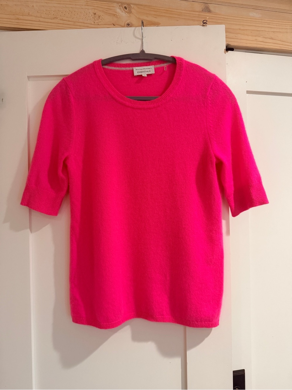 White + Warren Cashmere Bright  Short-Sleeve Sweater